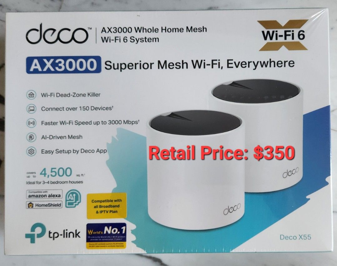 NEW Mesh WiFi 6 System TP Link AX3000 (2 Pack) TPLink, Computers