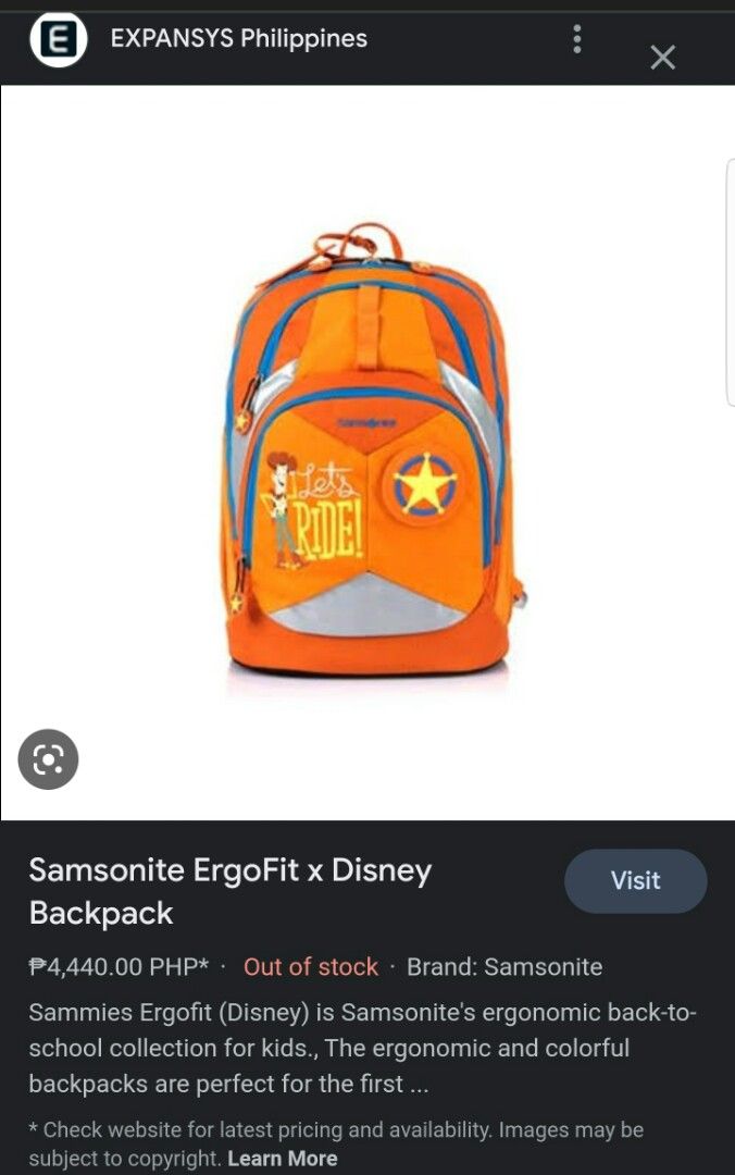 Samsonite toy story sale backpack