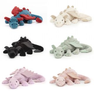NEW-Authentic Jellycat Dexter Snow Onyx Sage Lavender Rose Dragon MEDIUM LARGE HUGE