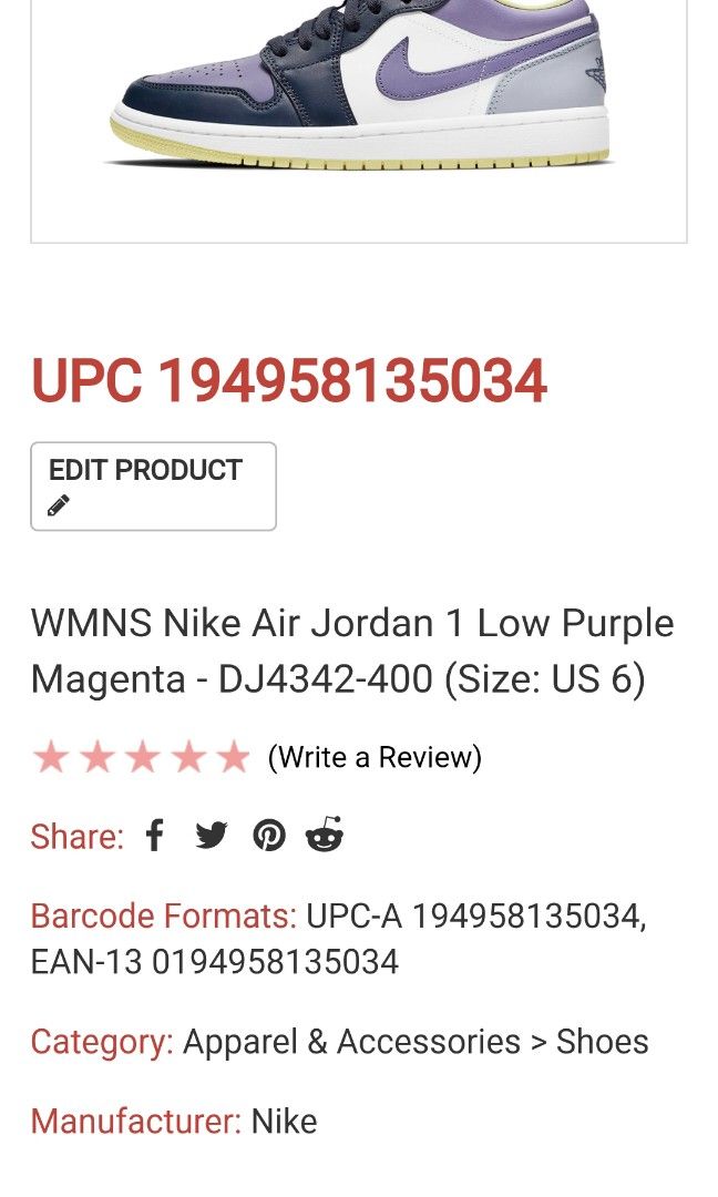 aj1 low purple magenta