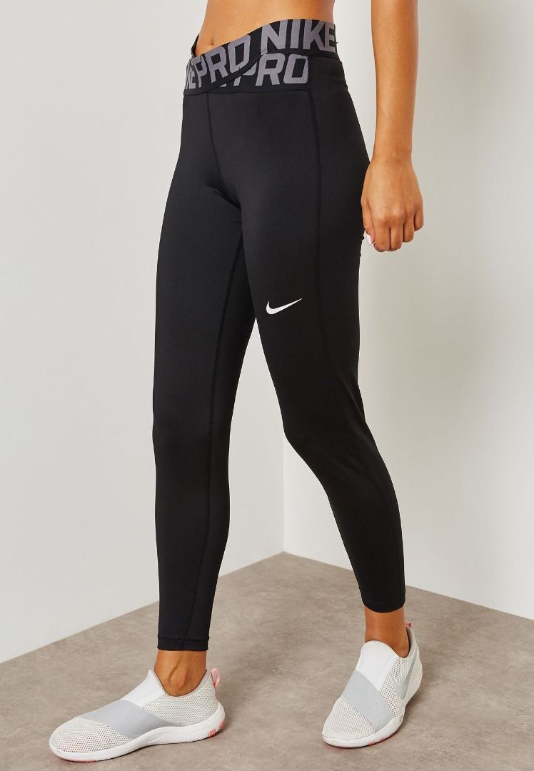 Nike Pro Crossover Logo Waistband Leggings Tights