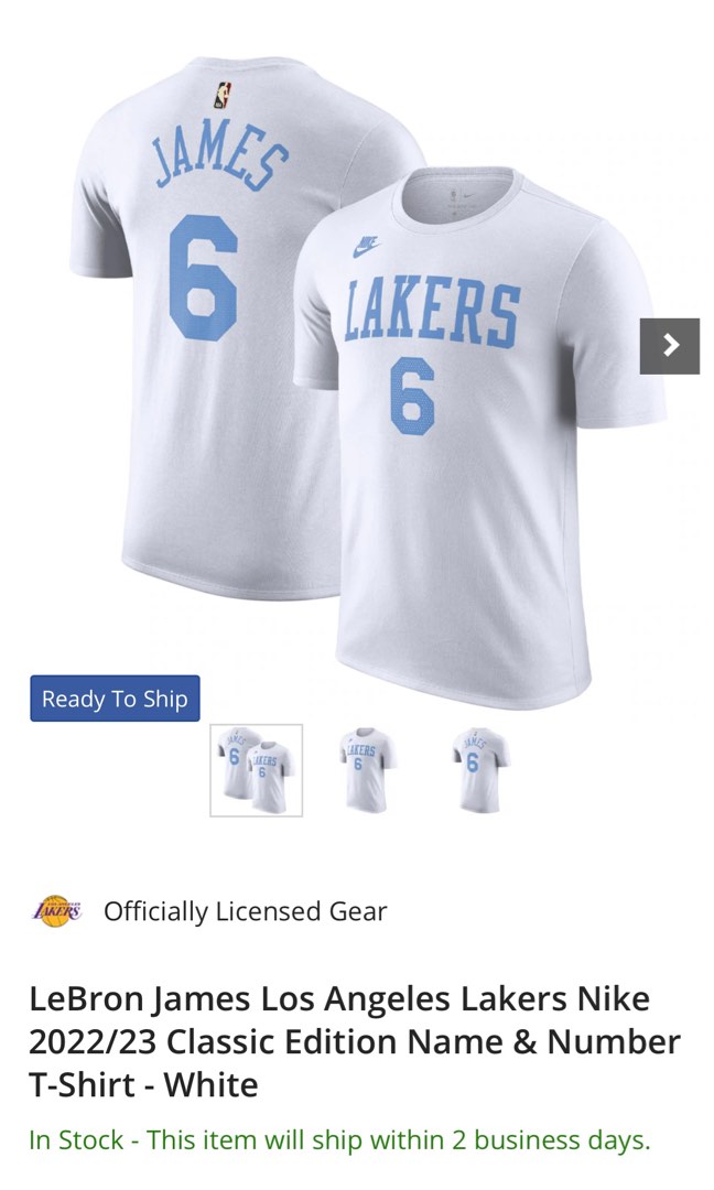 Nike Youth LeBron James Gold Los Angeles Lakers Icon Name & Number T-Shirt Size: Large