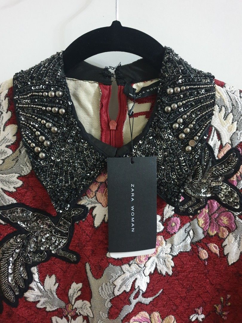 Jacquard patches dress by zara on sale