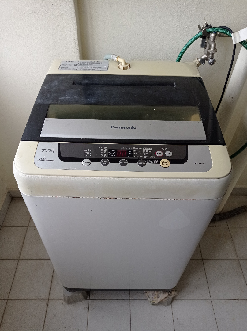 Panasonic 7kg toploading washing machine, model NAF70B2HRQ, TV & Home
