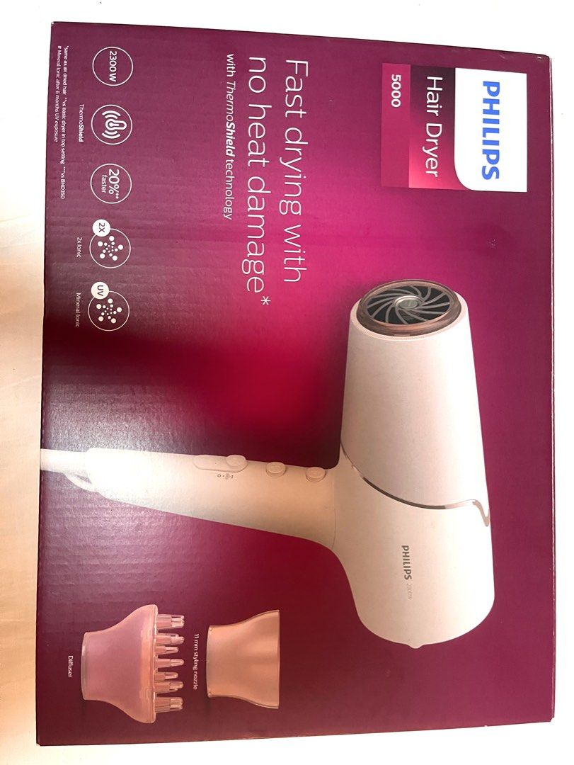 Philips 2300W 5000 Series Hair Dryer BHD530/03, Beauty & Personal Care