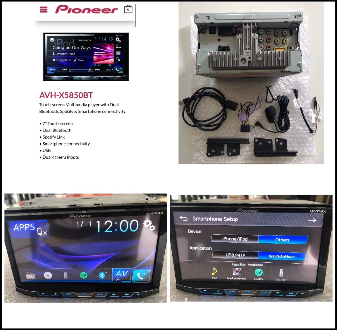 Pioneer AVH-X5850BT - DVD/CD EQ USB Bluetooth Spotify AppRadio Mode ...