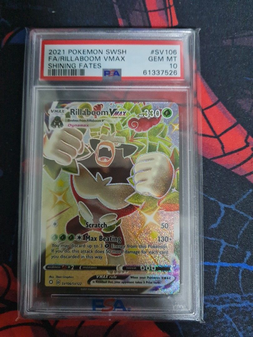 Pokemon - Rillaboom Vmax PSA 10, Hobbies & Toys, Toys & Games on Carousell