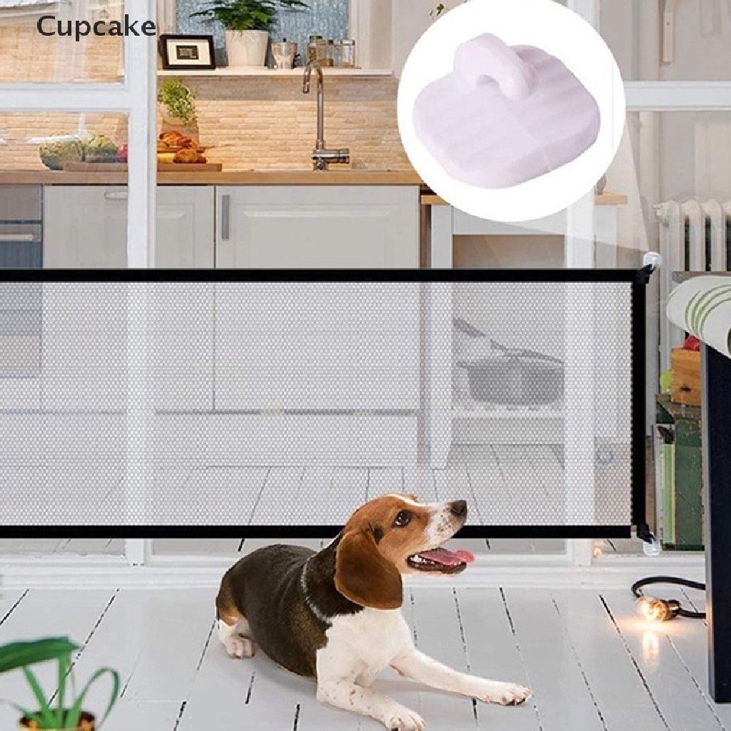Portable Pet Barrier Fences Folding Breathable Mesh Dog Gate Pet Separation gate barricade for pets Pet Supplies Homes Other Pet Accessories on Carousell