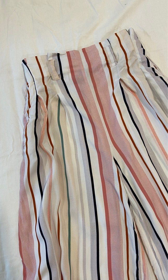 Primark Stripes Straight Cut/Palazzo Pants, Women's Fashion
