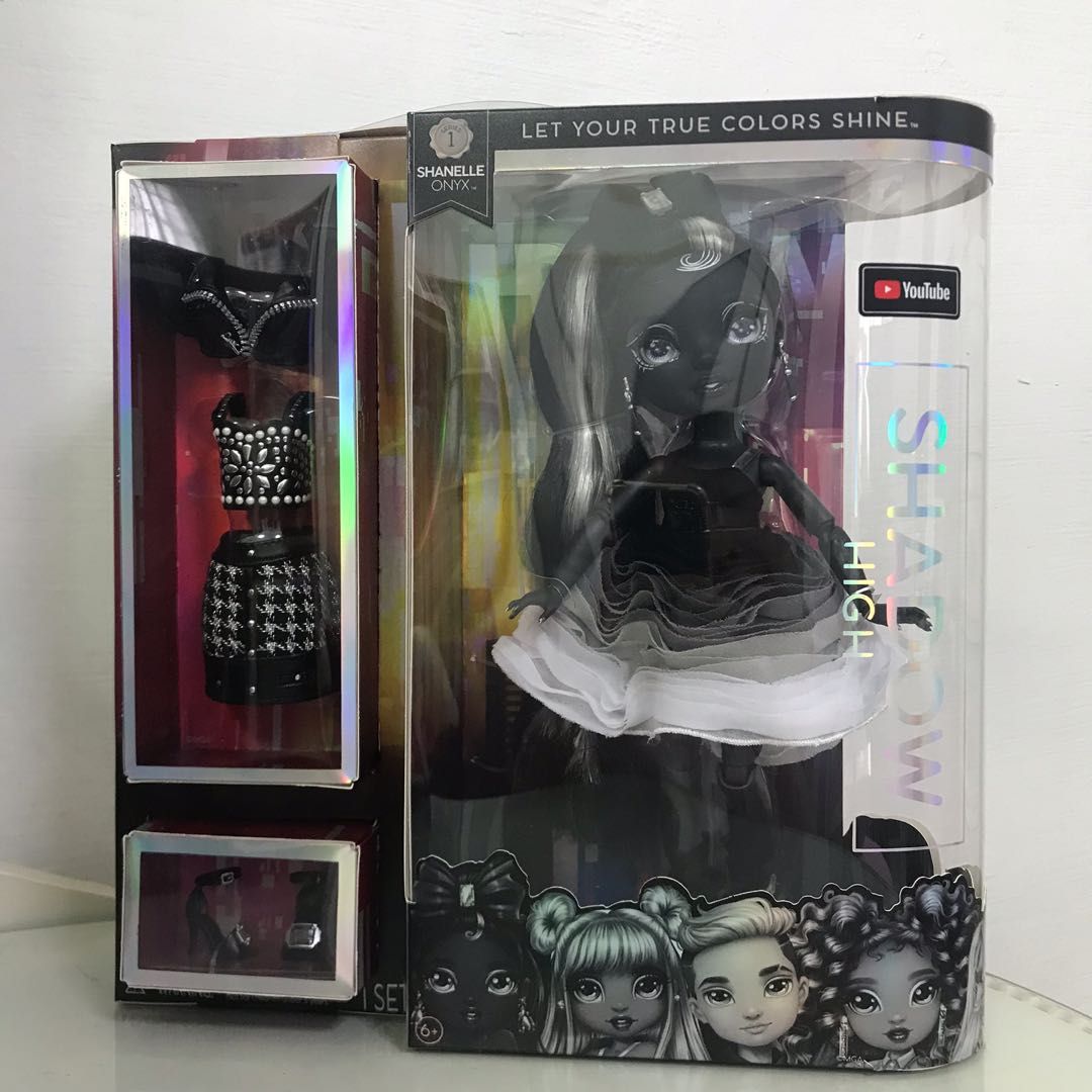 Rainbow High Shadow High Series - SHANELLE ONYX - Greyscale Fashion Doll With Straight Black Hair, Two Designer Outfits, & Accessories - Collectable - For Kids Ages 6+