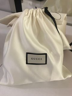 Ready stock: (31x31cm) Gucci Pearl white drawstring dustbag