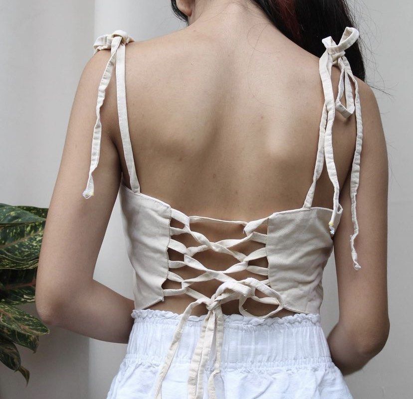 Reworked Ralph Lauren cami with strappy back (Category: Sleeveless) located in Binan City. Submitted by choomica (Listing ID 1216557138, Image 2). Description: Adjustable straps in the back..