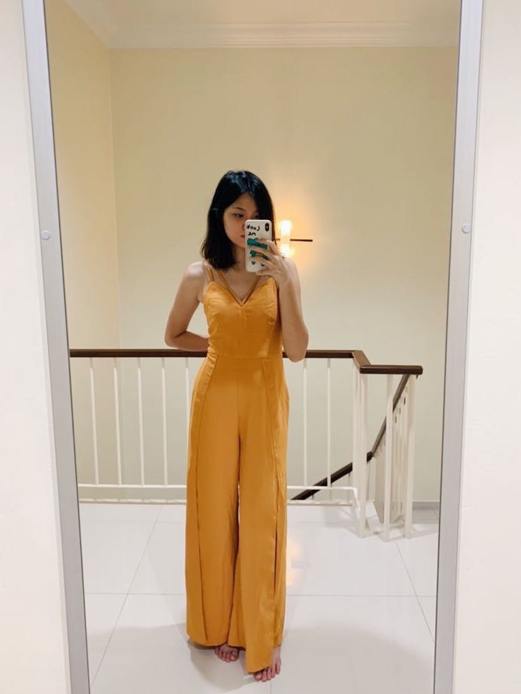 River island yellow jumpsuit top