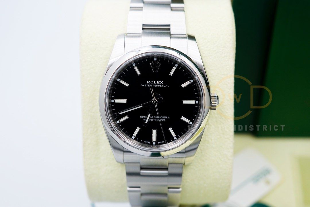 Rolex Oyster Perpetual 114200 34mm Black Dial Steel Used Watch
