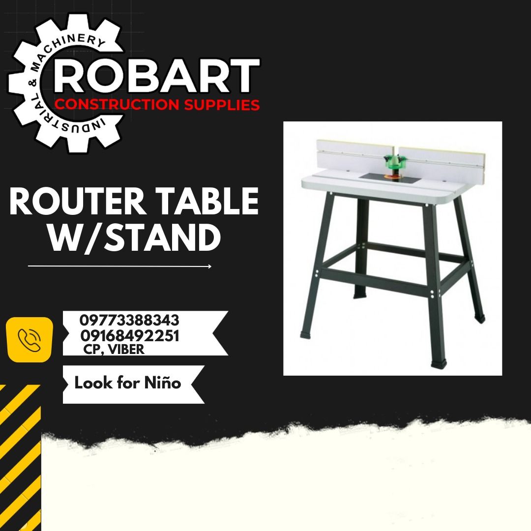 ROUTER TABLE W/STAND (Category: Construction Tools & Equipment) located in Manila. Submitted by ninoparede24925 (Listing ID 1216527179, Image 1). Description: ROUTER TABLE W/STAND 800 x 600 x 870mm Brand: Showa Product Code: 8110-2120 - - for faster transaction: look for:Niño Paredes call/text/viber:09168492251 :09773388343 or direct message #RobartConstructionSupplies #robartph #constructionmaterials #industrialsupply.