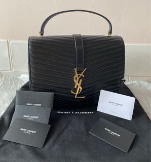 Saint Laurent Sulpice Leather Chain Bag in Black (YSL)