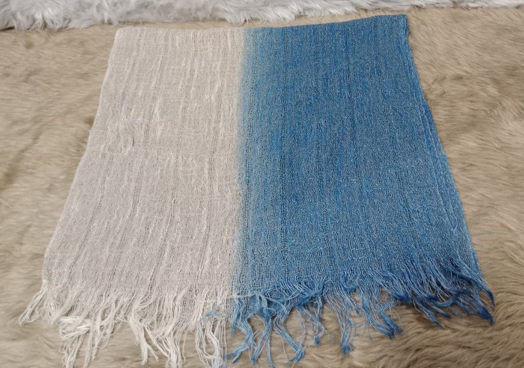 2Tone Scarf From Japan (Category: Luxury Accessories) located in Caloocan City. Submitted by sassypurchased (Listing ID 1216535331, Image 1). Description: 2Tone Scarf from Japan 199 Good condition No discoloration, reflection lang po ng lights ang nasa pic. From Japan Preloved Shop NOT UKAY SOURCE Measurements: H-58 L-15 inches approx We accept credit/ debit card payment online or in-store Installment available via Atome and Home Credit DETAILS A