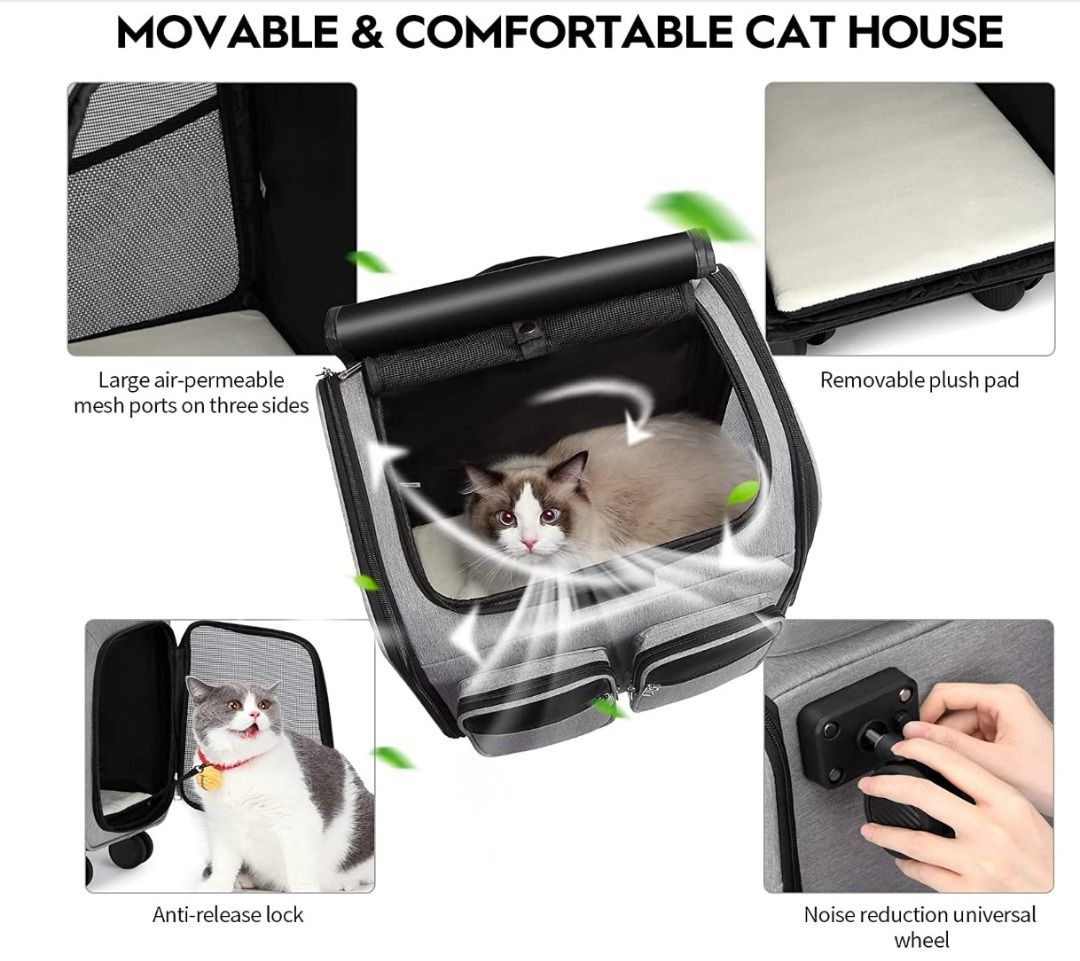 [SG STOCK] Multi Luggage Cat Pet Dog luggage / Pet Carrier with Trolley