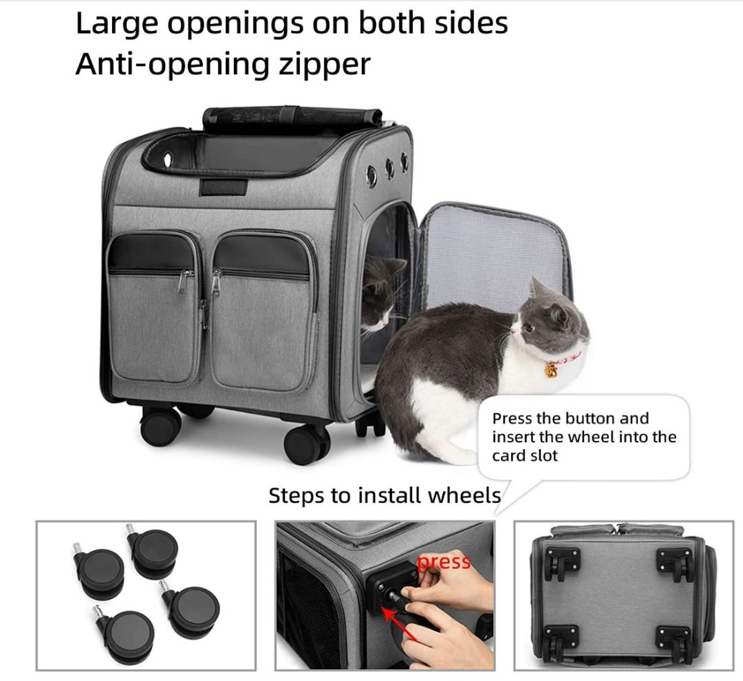 [SG STOCK] Multi Luggage Cat Pet Dog luggage / Pet Carrier with Trolley