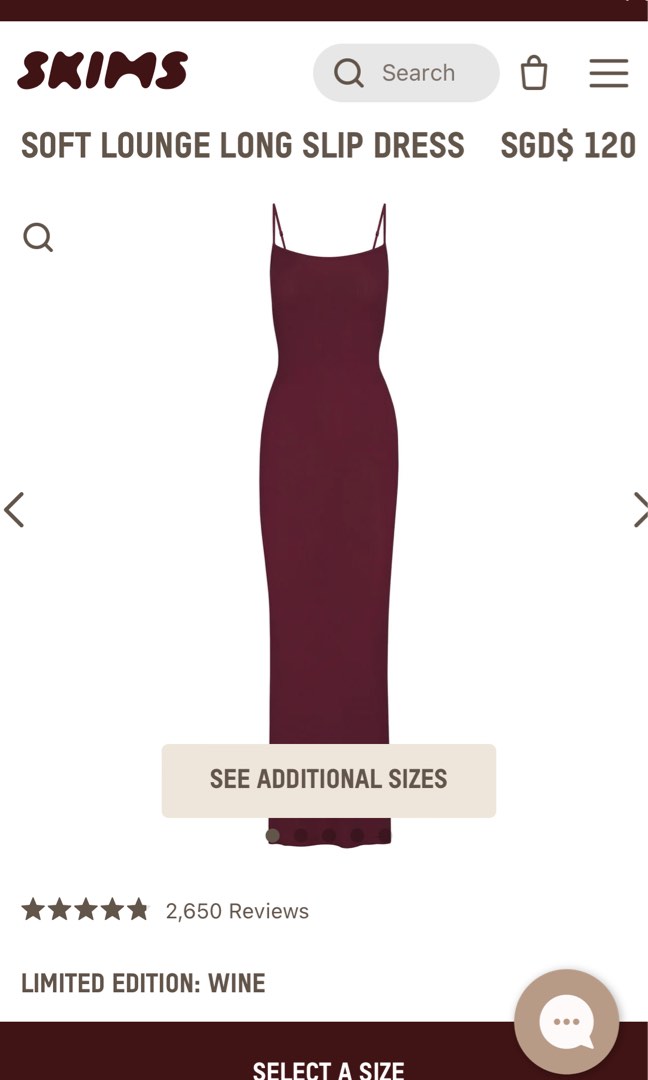 Skims Soft Lounge Slip dress (wine Red/small), Women's Fashion, Dresses &  Sets, Dresses on Carousell