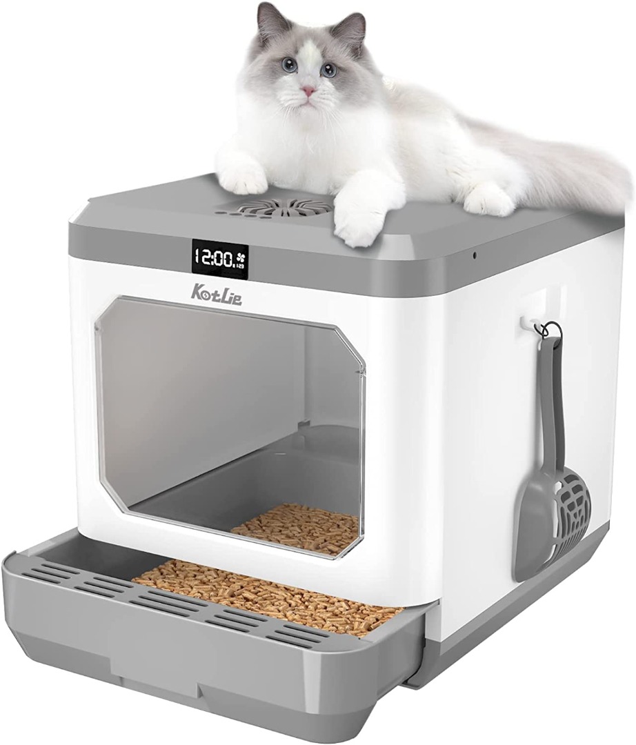 Smart Odor Removal Cat Litter Box, XXL Extra Large Cat Litter Box