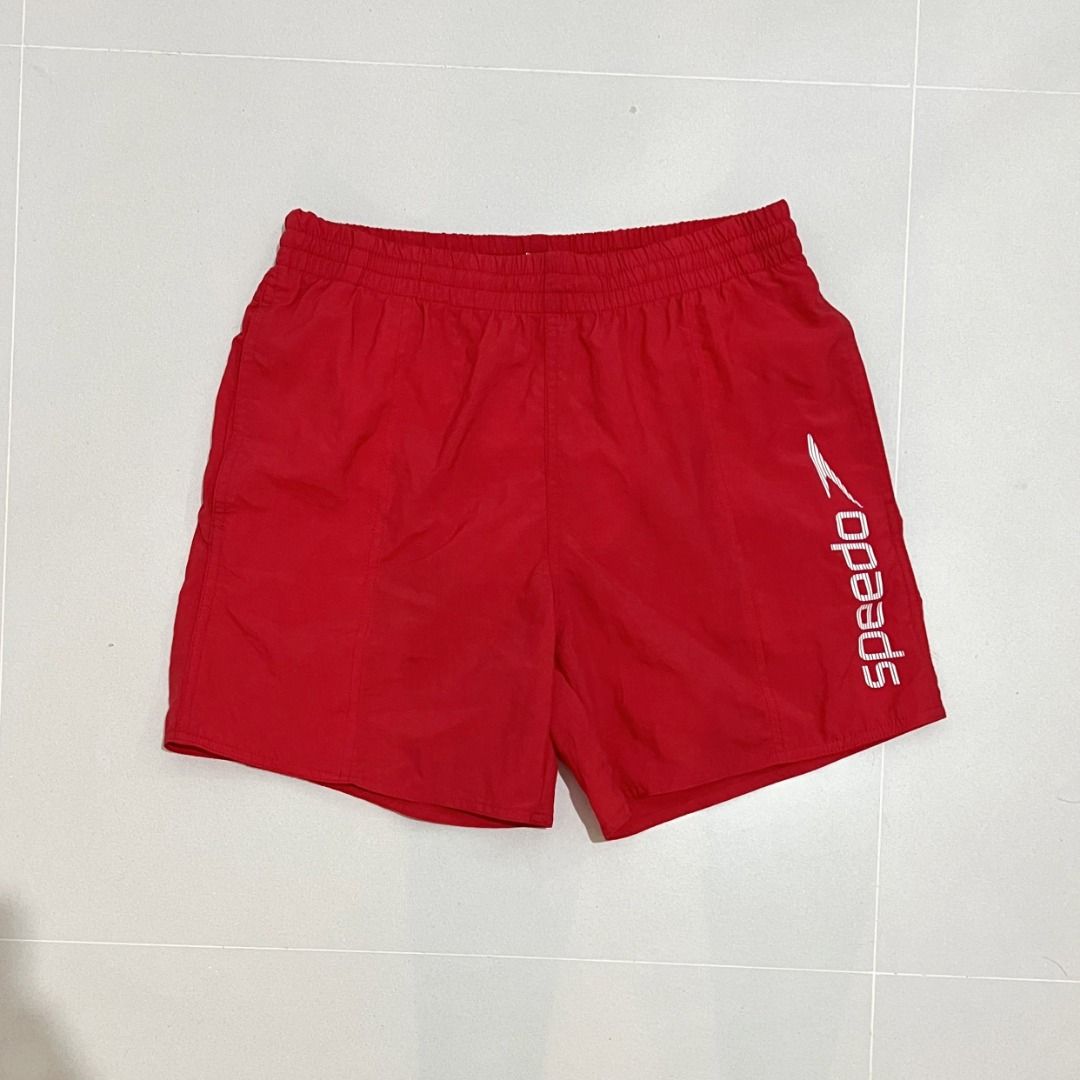 Red speedo swim shorts discount