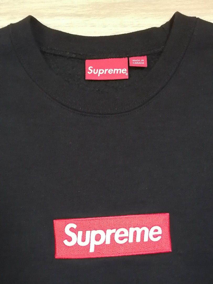 Supreme Box Logo Crewneck black XL size, 男裝, 上身及套裝, 衛衣