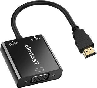 T49 Techole HDMI to VGA Adapter Converter (Male to Female) 1080P with Audio and Micro USB Charging Cable for PC, Laptop, HDTV Projector and other HDMI input devices