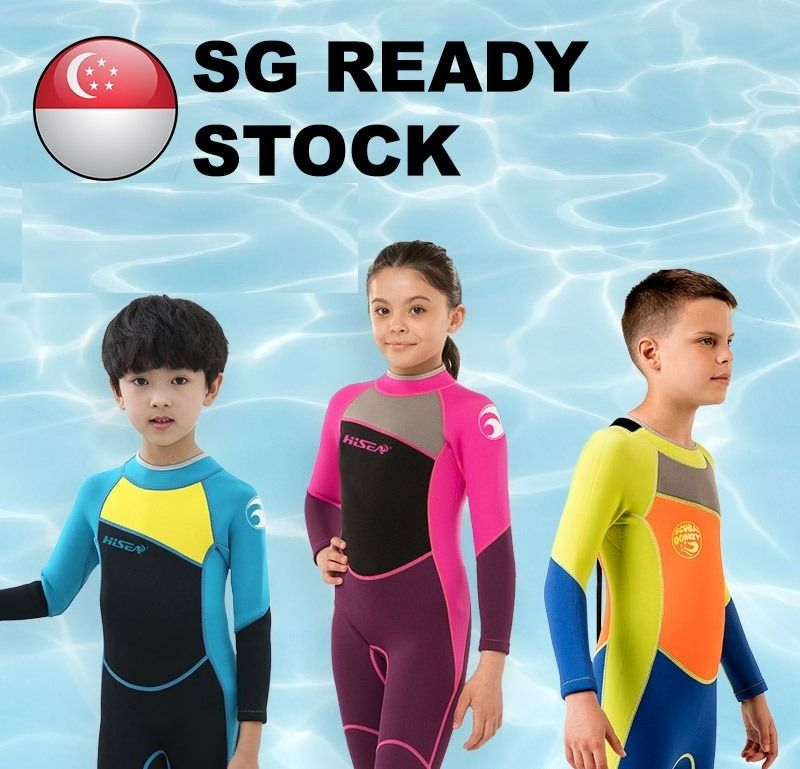 Buy Children Neoprene Thermal Swimsuit Kiddies Suit Salmon Pink