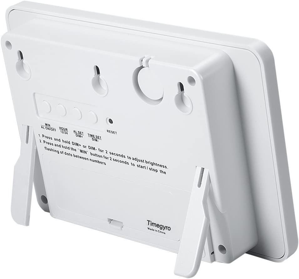 Timegyro Battery Power Desk& Self/ Wall Clock with 1.4" Large LED