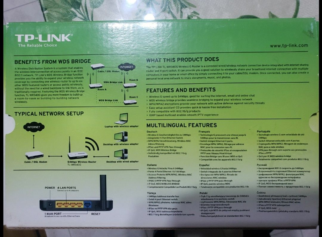 TPLINK 54Mbps Wireless G Router TLWR340G, 電腦＆科技, 電腦周邊及配件, Wifi及上網相關產品