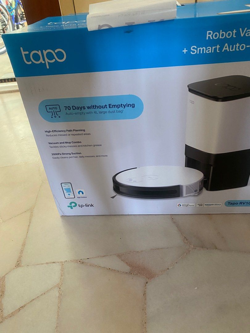 TPLink Tapo RV10 Plus Robot Vacuum & Mop + Smart Auto empty dock, TV