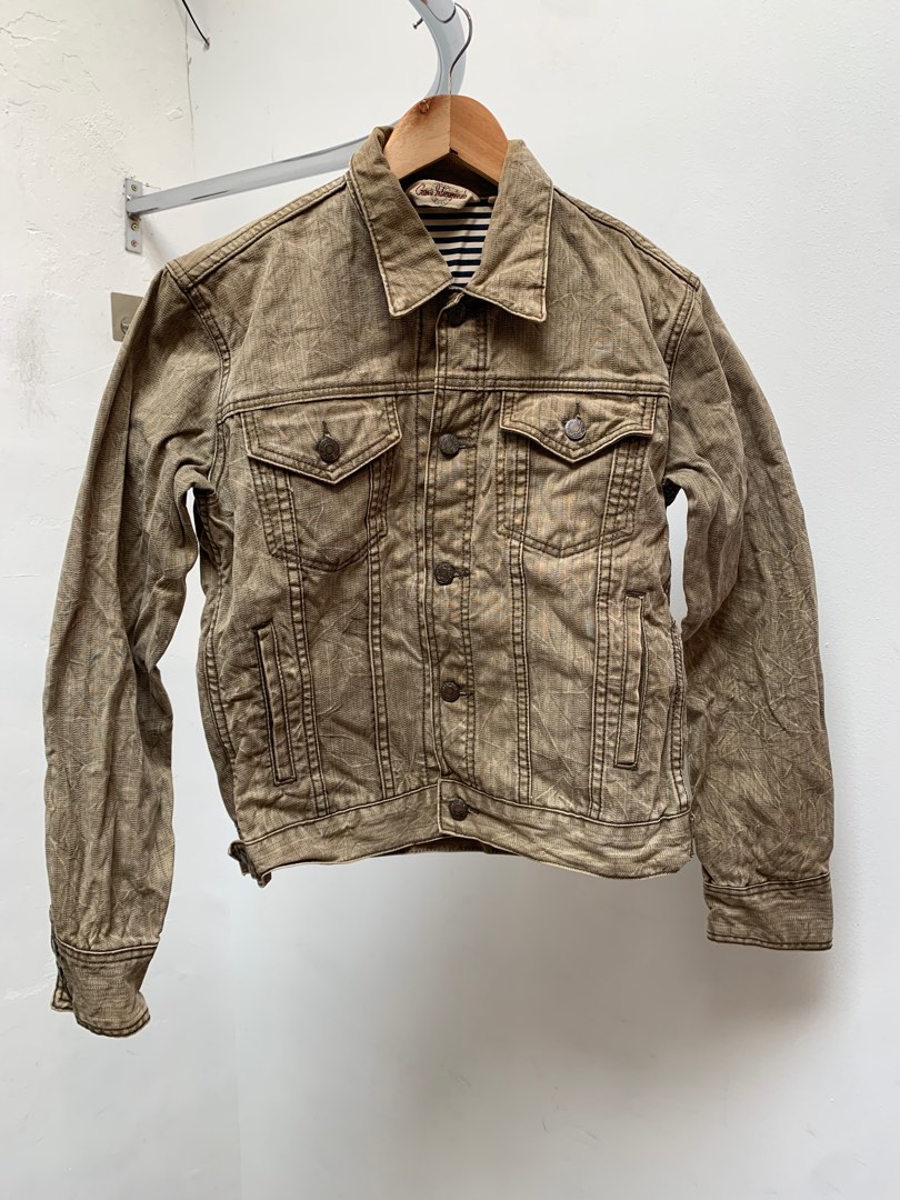 Trucker Distressed Wing Jacket, Men's Fashion, Coats, Jackets and Outerwear  on Carousell