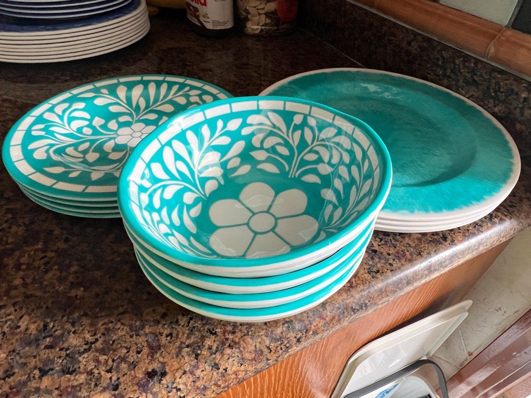 Unbreakable Melamine Plates & Bowls set, Furniture & Home Living