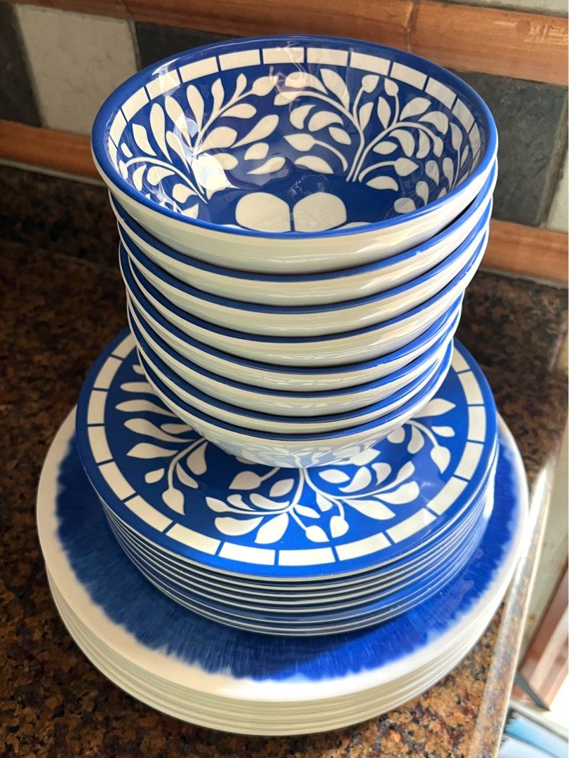 Unbreakable Melamine Plates & Bowls set, Furniture & Home Living