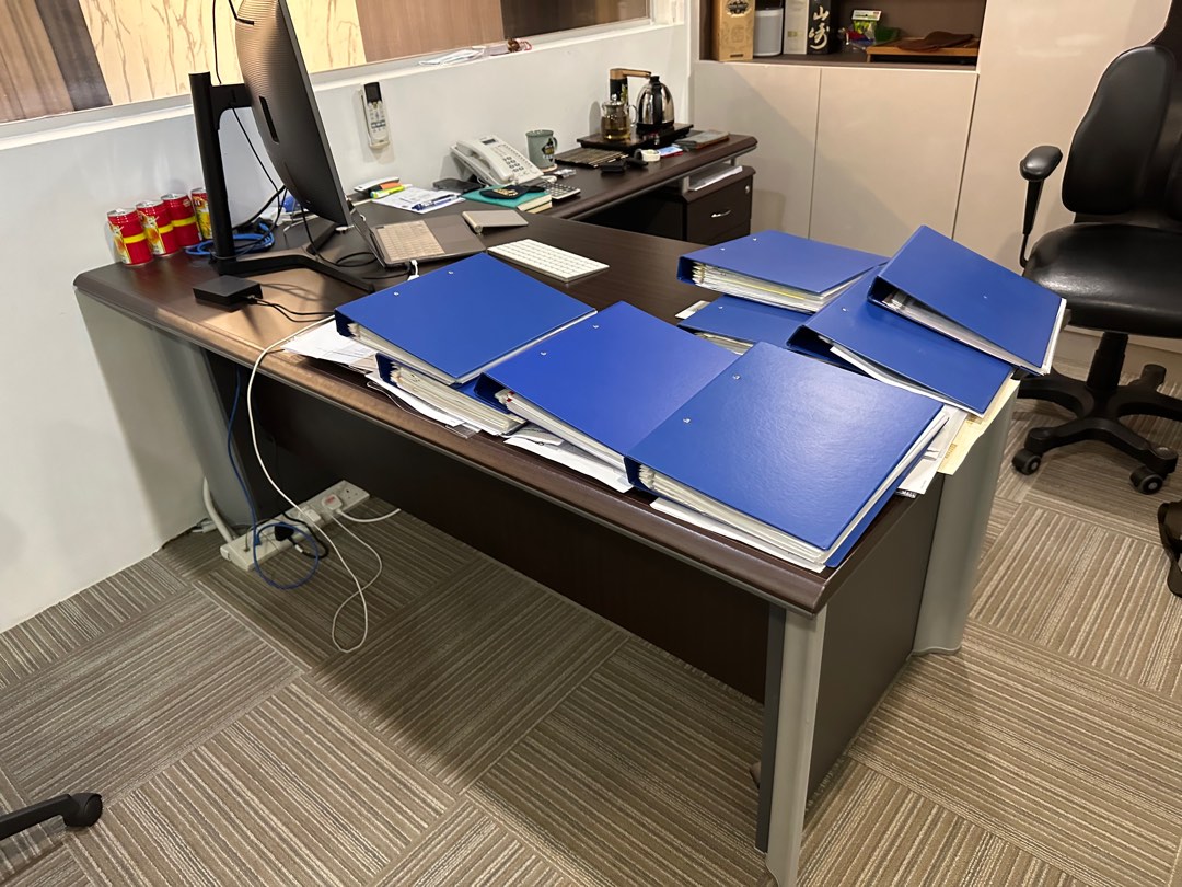 Used L shaped office table for sale, Furniture & Home Living, Furniture