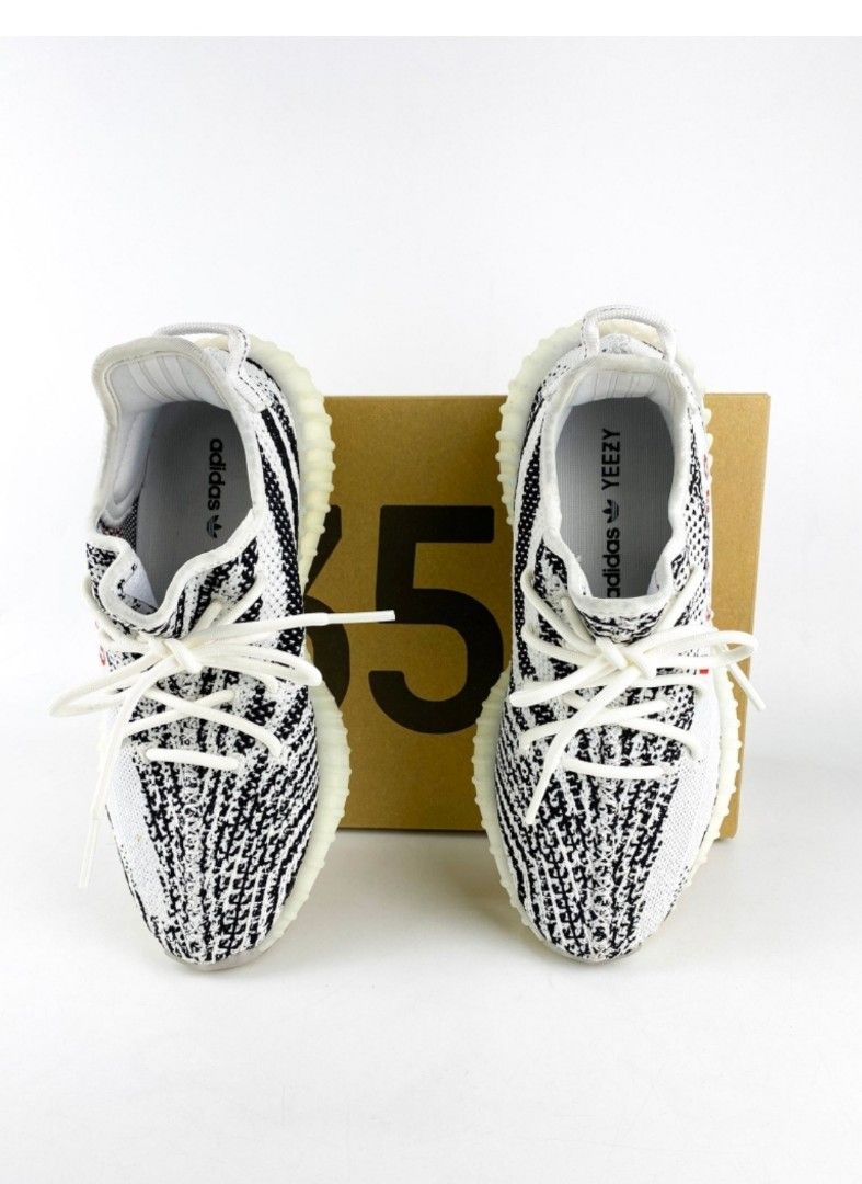 Very Good Condition Adidas Yeezy Boost 350 zebra V2 White Core Black Red Size 7 1 2 US Men s Luxury Sneakers Footwear on Carousell