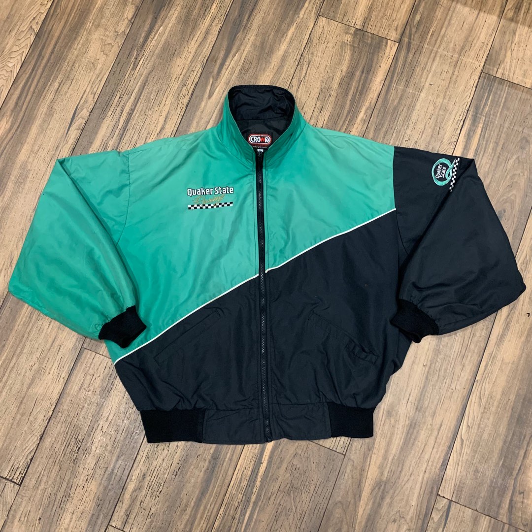 Vintage Quaker State Racing Jacket, Fesyen Pria, Pakaian , Baju Luaran