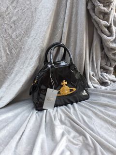 Vivienne Westwood Black Chancery Glossy Handbag