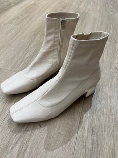 White ankle online boots cheap