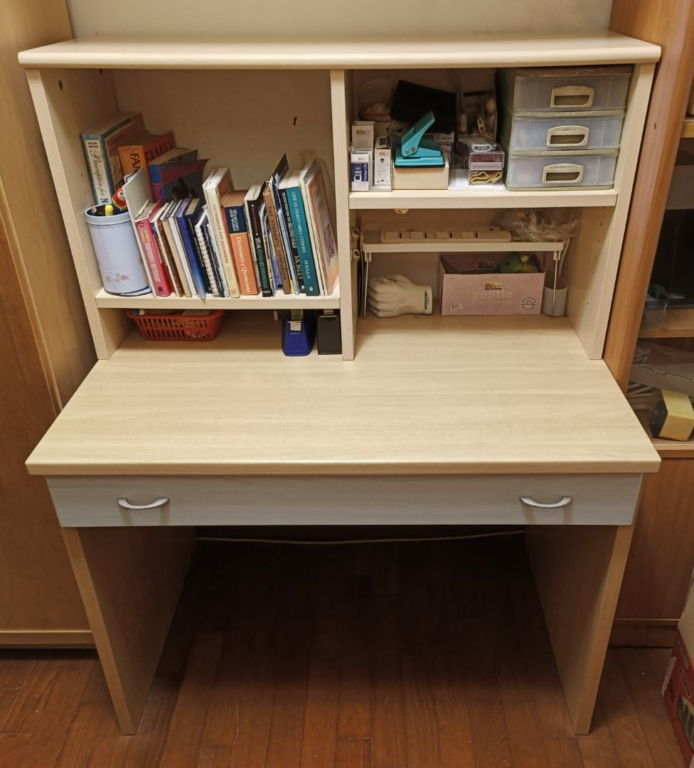 Writing Desk with Drawer & Book Shelf, Furniture & Home Living ...