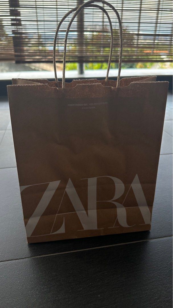 Zara paper bag, Luxury, Bags & Wallets on Carousell