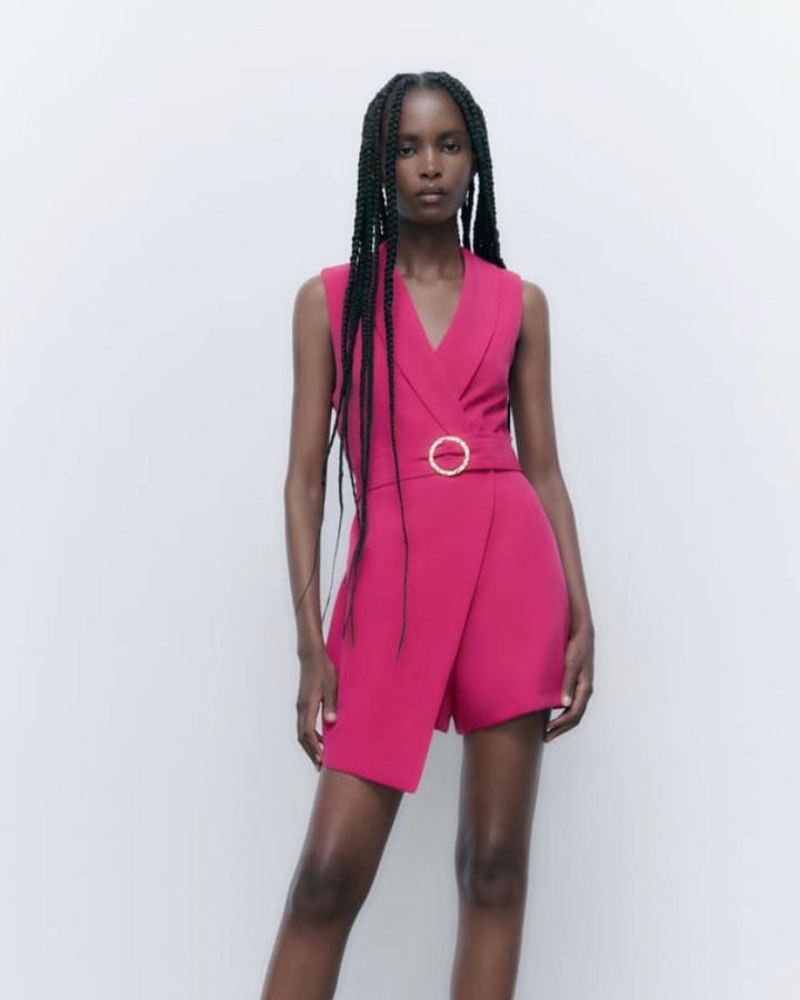 Pink playsuit hot sale zara