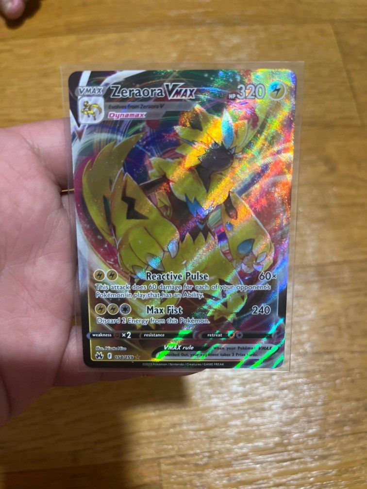 pokemon tcg crown zenith 054 159 zeraora vmax card Amazon.com: Pokemon - Zeraora VMAX 054/159 - Crown Zenith main image 0