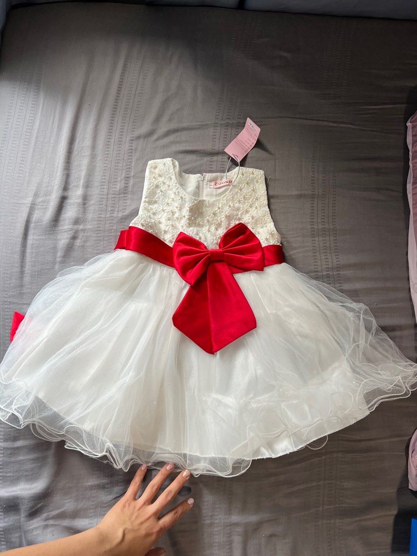 White and red hotsell baby dress