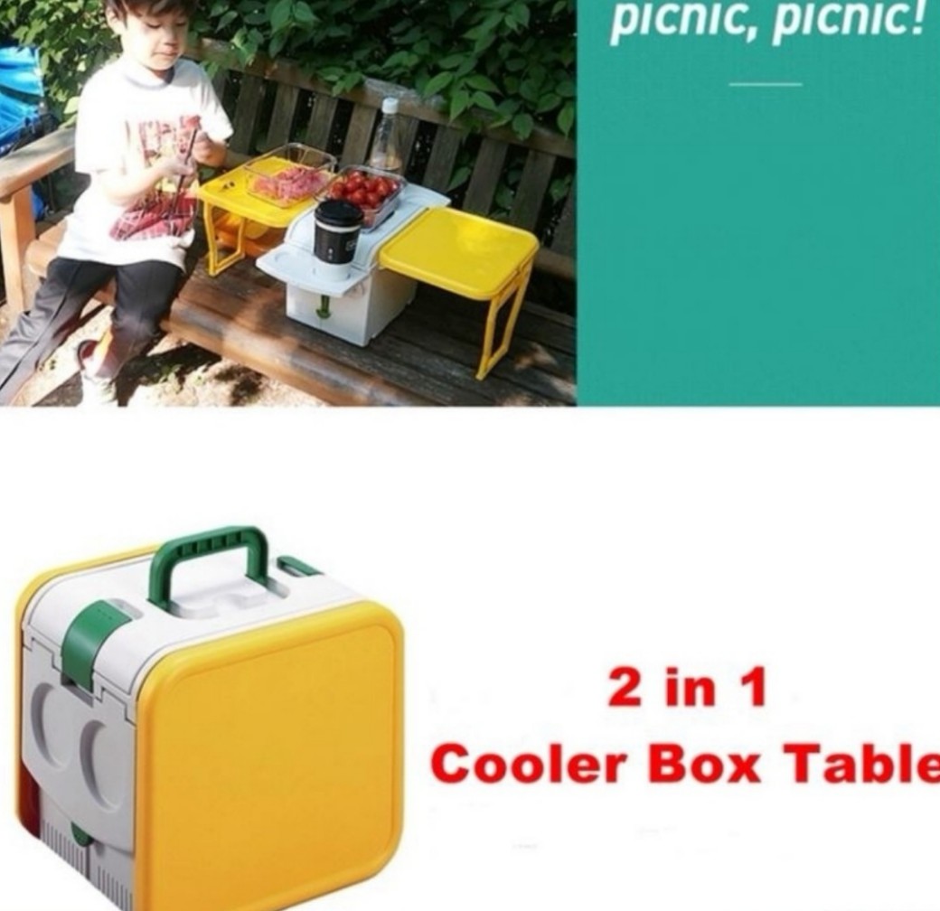 2 in 1 Cooler Box Picnic Table, Sports Equipment, Hiking & Camping on