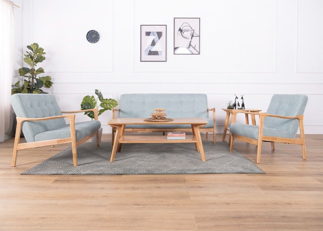 New 2 Seater Sofa Muji style Solid Rubberwood Furniture Home
