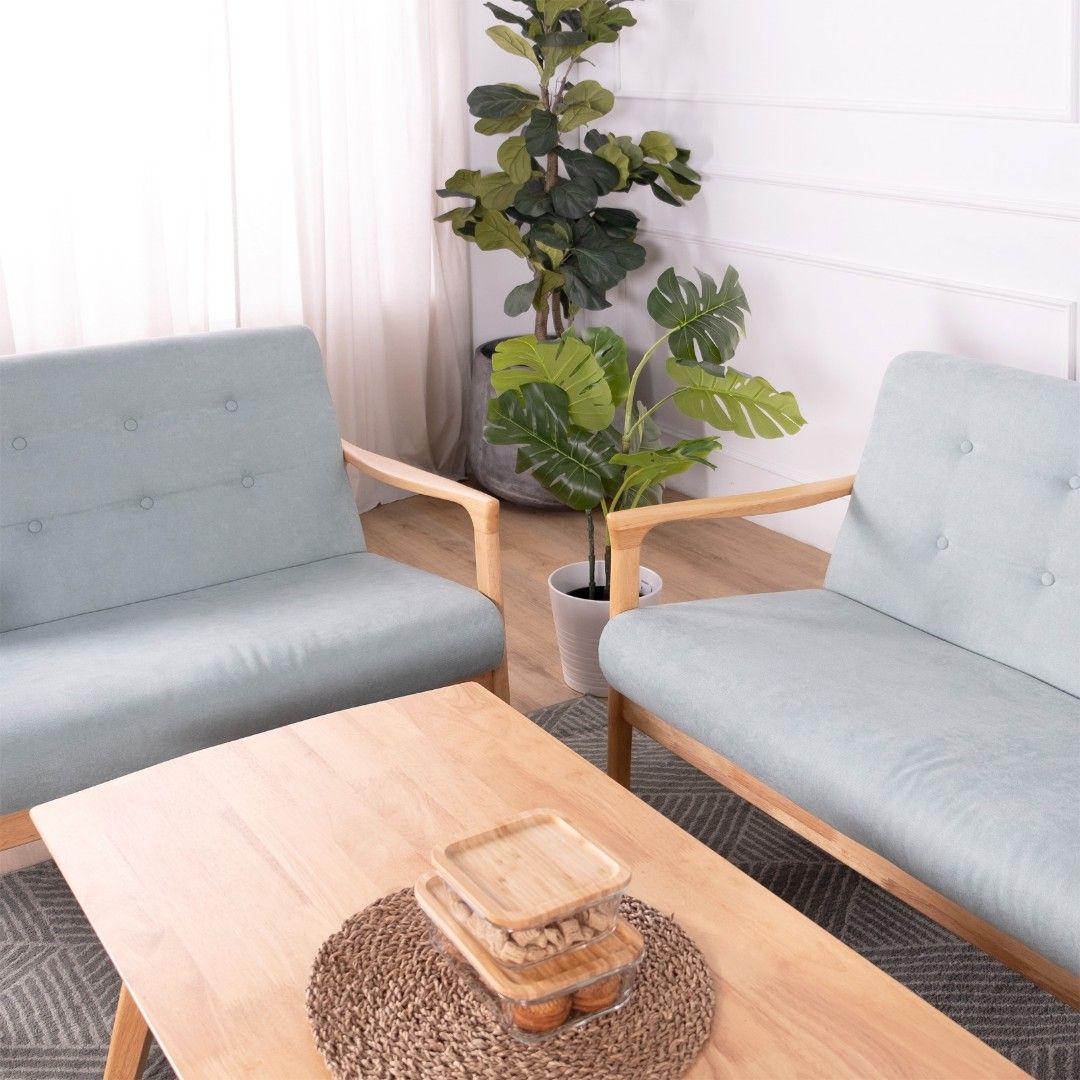 2 Seater Sofa Muji style Solid Rubberwood, Furniture & Home Living