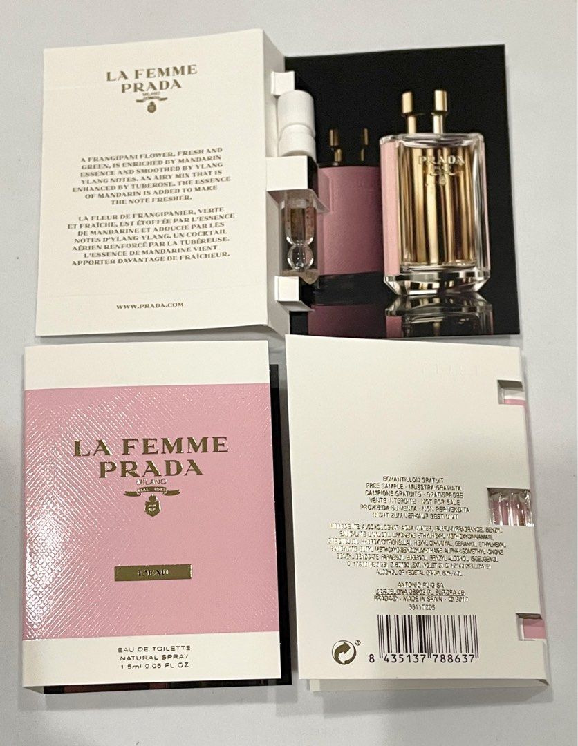 3for$10. Prada La Femme Leau Perfume Samples, Beauty & Personal Care,  Fragrance & Deodorants on Carousell