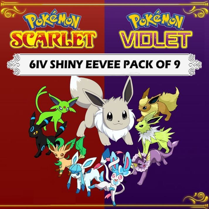 Pokemon Scarlet/Violet ✨SHINY All 9 Eevee Evolution Low Level Modest 6IV  TRADE